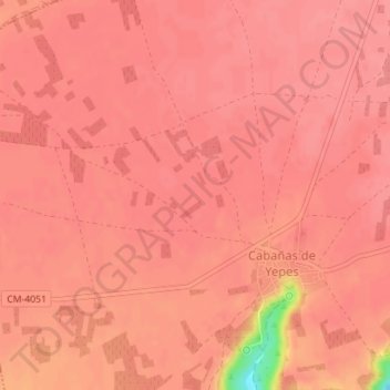 Mapa topográfico Mansilla, altitud, relieve