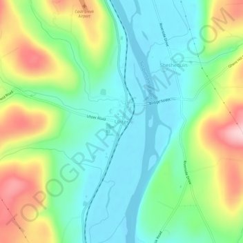 Mapa topográfico Ulster, altitud, relieve