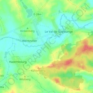 Mapa topográfico Audviller, altitud, relieve