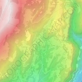 Mapa topográfico Moie, altitud, relieve
