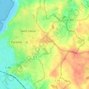Mapa topográfico La Banneville, altitud, relieve