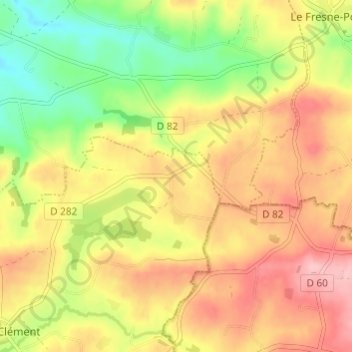 Mapa topográfico Moutons, altitud, relieve