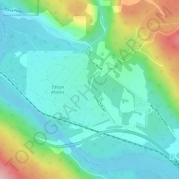 Mapa topográfico Donald, altitud, relieve