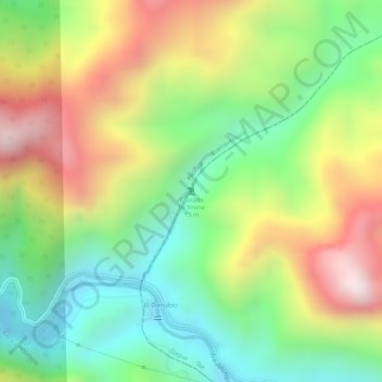 Mapa topográfico Cascada La Sirena, altitud, relieve