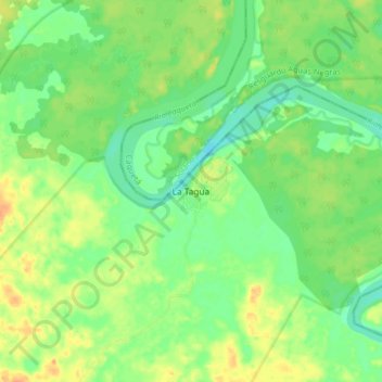Mapa topográfico La Tagua, altitud, relieve