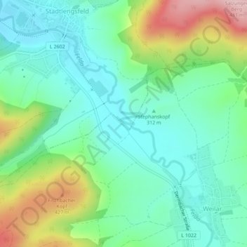 Mapa topográfico Auf der, altitud, relieve