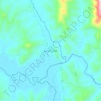 Mapa topográfico Sahamadio, altitud, relieve