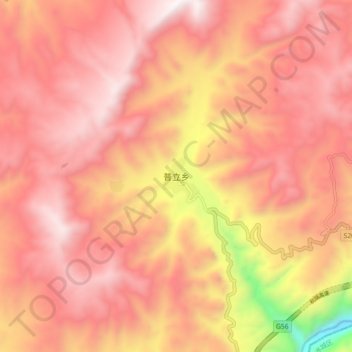 Mapa topográfico 普立乡, altitud, relieve