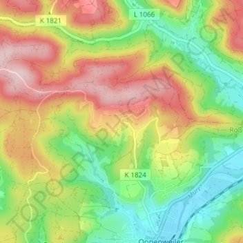 Mapa topográfico Schiffrain, altitud, relieve