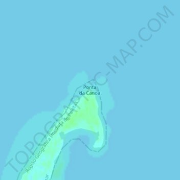 Mapa topográfico Ponta da Canoa, altitud, relieve