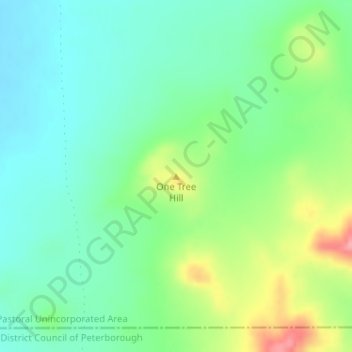 Mapa topográfico One Tree Hill, altitud, relieve