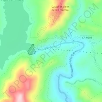 Mapa topográfico Jarandilla, altitud, relieve