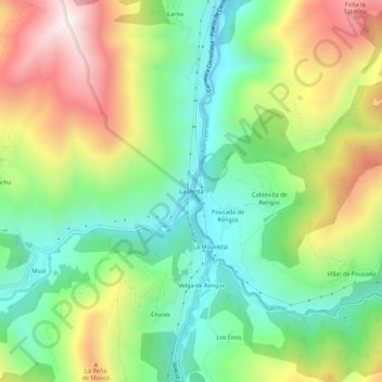 Mapa topográfico La Venta, altitud, relieve