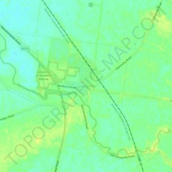 Mapa topográfico Glenorchy, altitud, relieve