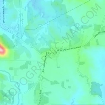Mapa topográfico Burgos, altitud, relieve