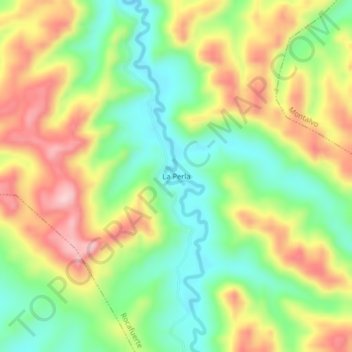 Mapa topográfico La Perla, altitud, relieve