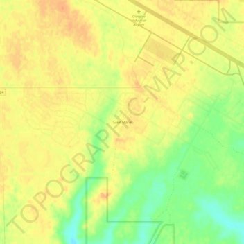 Mapa topográfico Saint Marie, altitud, relieve