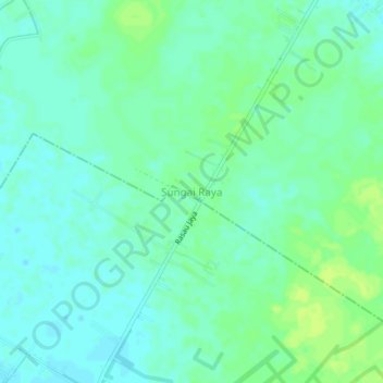 Mapa topográfico Sungai Raya, altitud, relieve