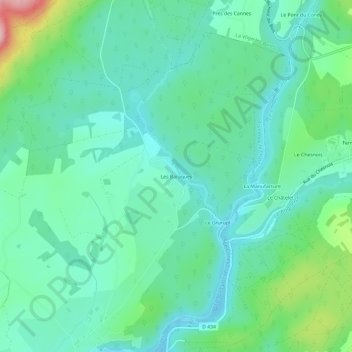 Mapa topográfico Les Baraques, altitud, relieve