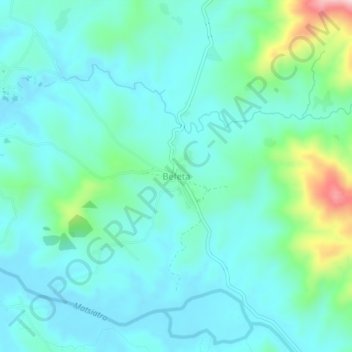 Mapa topográfico Befeta, altitud, relieve