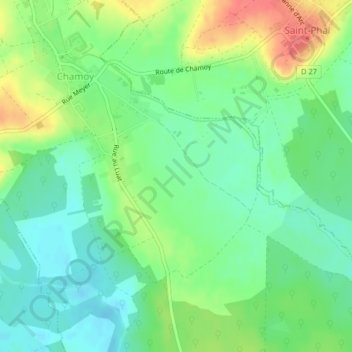 Mapa topográfico Rue Jacquart, altitud, relieve