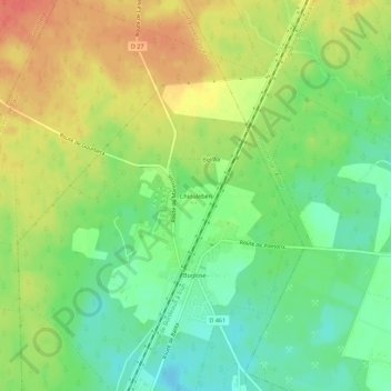 Mapa topográfico Chiouleben, altitud, relieve