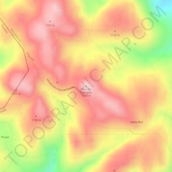 Mapa topográfico Pico do Papagaio, altitud, relieve