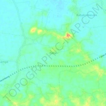 Mapa topográfico Patia, altitud, relieve