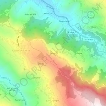 Mapa topográfico Limari, altitud, relieve