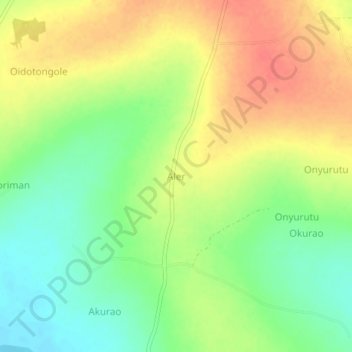 Mapa topográfico Aler, altitud, relieve