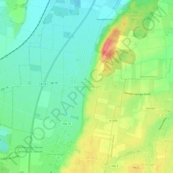 Mapa topográfico Untergermaringen, altitud, relieve