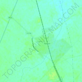 Mapa topográfico Jeppener, altitud, relieve
