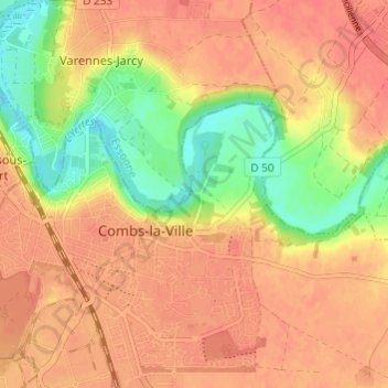 Mapa topográfico Le Clos Lucas, altitud, relieve