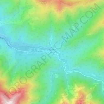 Mapa topográfico Tuarelli, altitud, relieve