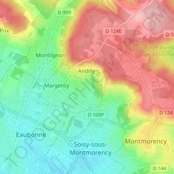 Mapa topográfico Les Flanets, altitud, relieve