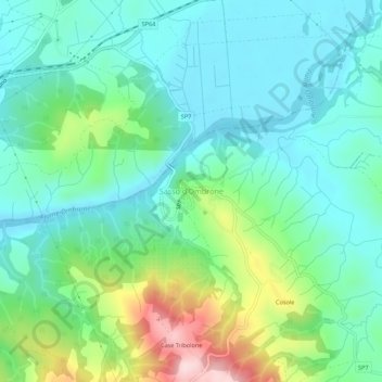 Mapa topográfico Sasso d’Ombrone, altitud, relieve