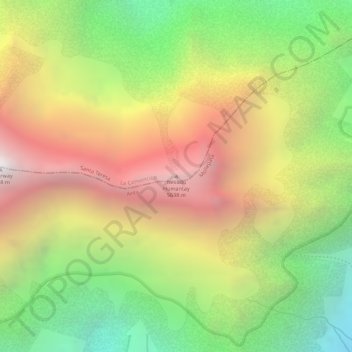 Mapa topográfico Humantay Peak, altitud, relieve