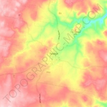Mapa topográfico Taralga, altitud, relieve