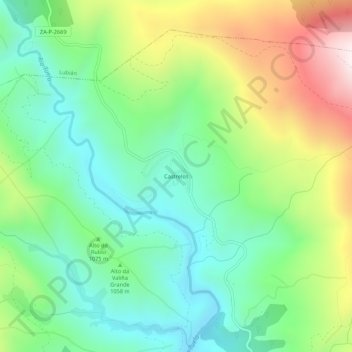 Mapa topográfico Castrelos, altitud, relieve