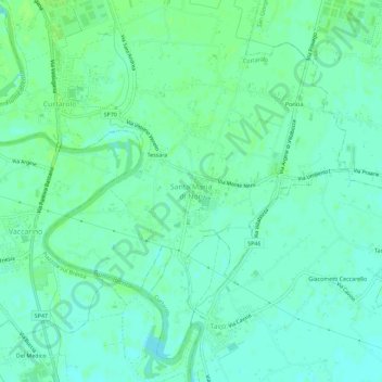 Mapa topográfico Santa Maria di Non, altitud, relieve