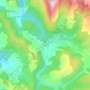 Mapa topográfico Le Gap, altitud, relieve