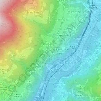 Mapa topográfico Stille, altitud, relieve