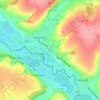 Mapa topográfico Le Colombier, altitud, relieve