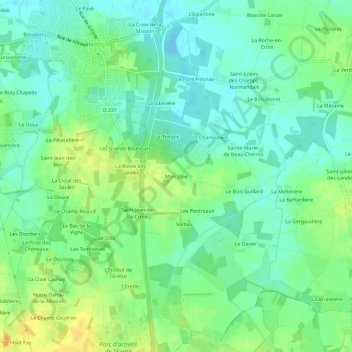 Mapa topográfico Mon Idée, altitud, relieve