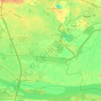 Mapa topográfico Sorges, altitud, relieve
