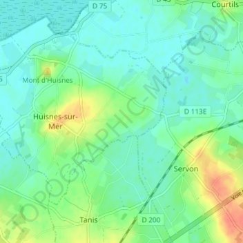 Mapa topográfico Le Repos, altitud, relieve