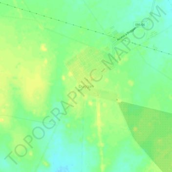 Mapa topográfico Duggan, altitud, relieve