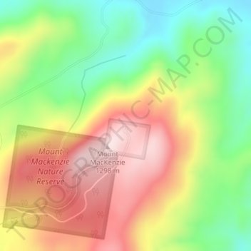 Mapa topográfico Mount Mackenzie Lookout, altitud, relieve