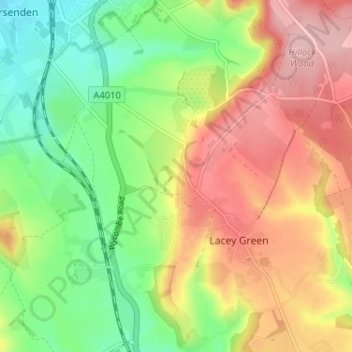 Mapa topográfico Loosley Row, altitud, relieve
