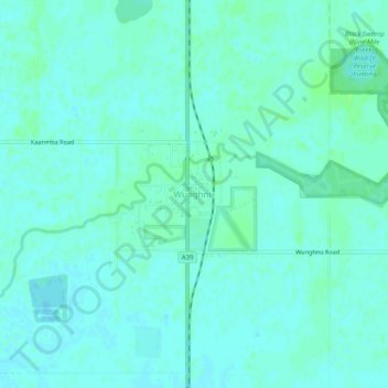 Mapa topográfico Wunghnu, altitud, relieve